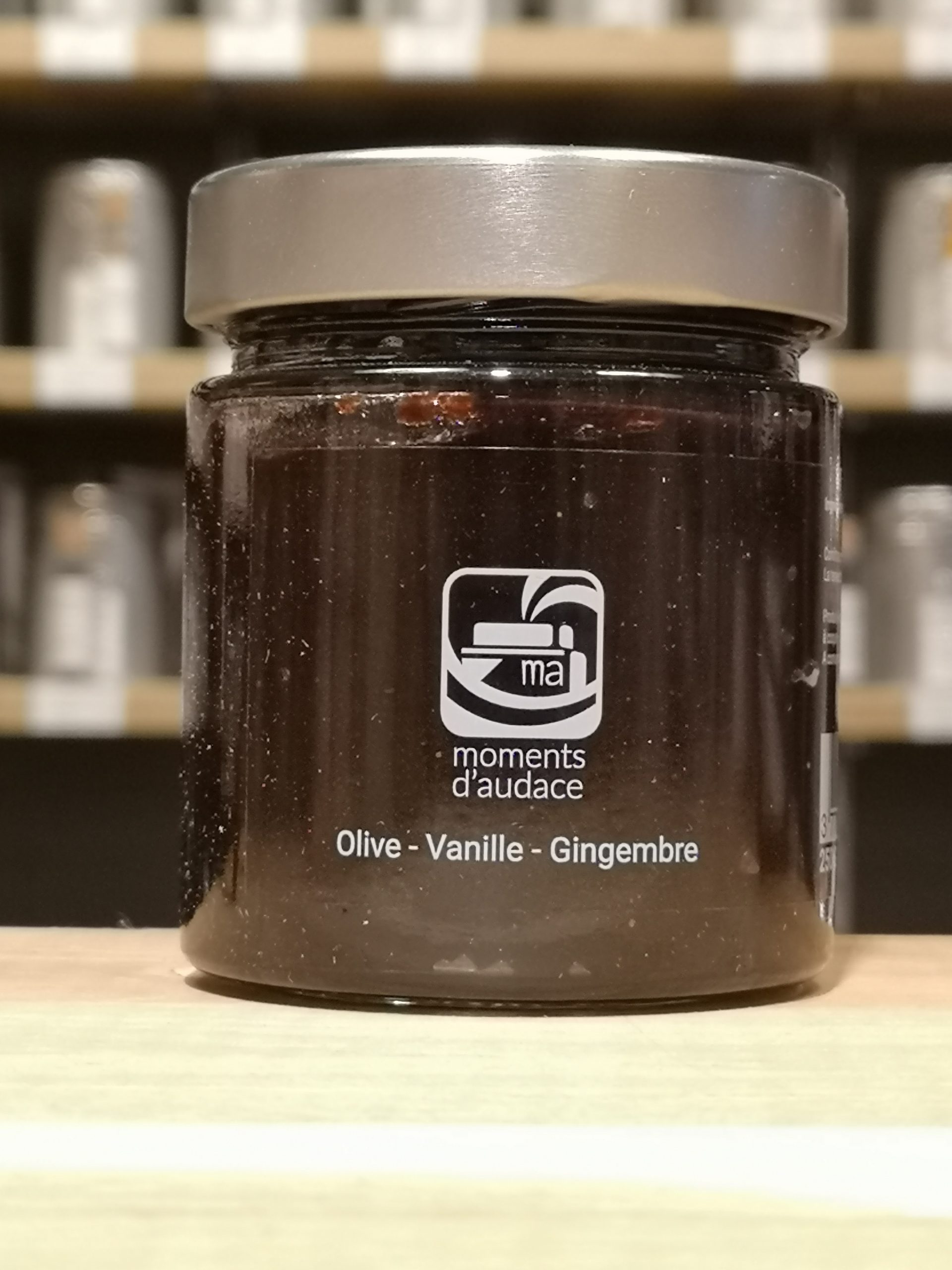 confiture moments d'audace - olive vanille gingembre